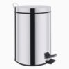 Basket Trash Can Stainless Steel with Lid, Foot Pedal Round Bathroom Garbage Can with Plastic Removable Inner Wastebasket, Dustbin with (12 Liter)