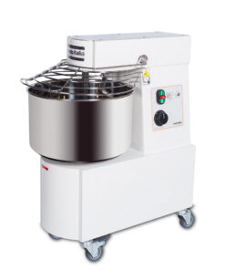 Spiral dough mixer with fixed head and bowl